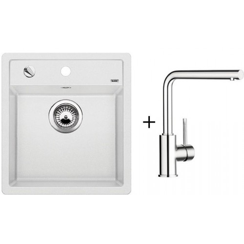 BLANCO SET Spülbecken DALAGO 45 SILGRANIT weiß + Armatur Mila chrom