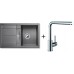 BLANCO SET BLANCOMETRA 45 S Einbauspüle felsgrau + Küchenarmatur Mila chrom