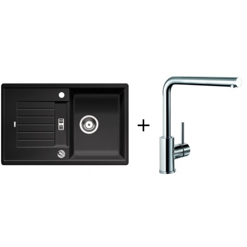 BLANCO SET BLANCOZIA 45 S Einbauspüle antrazit + Küchenarmatur Mila chrom