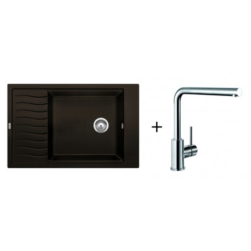 BLANCO SET BLANCOELON XL 6 S Einbauspüle cafe + Küchenarmatur Mila chrom BLANCO SET BLANCOELON XL 6 S Einbauspüle cafe + Küchenarmatur Mila chrom