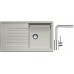 BLANCO Set Spüle ZIA 5 S SILGRANIT Perlgrau + Armatur Mila chrom