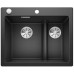 BLANCO Pleon 6 Split Silgranit PuraDur, Farbe schwarz, InFino Ablauf, 525956
