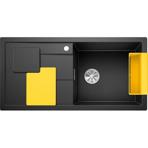 BLANCO Einbauspüle SITY XL 6 S Silgranit schwarz InFino mit Zubehör in lemon 525966 BLANCO Einbauspüle SITY XL 6 S Silgranit schwarz InFino mit Zubehör in lemon 525966