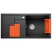 BLANCO Einbauspüle SITY XL 6 S Silgranit schwarz InFino mit Zubehör in orange 525967
