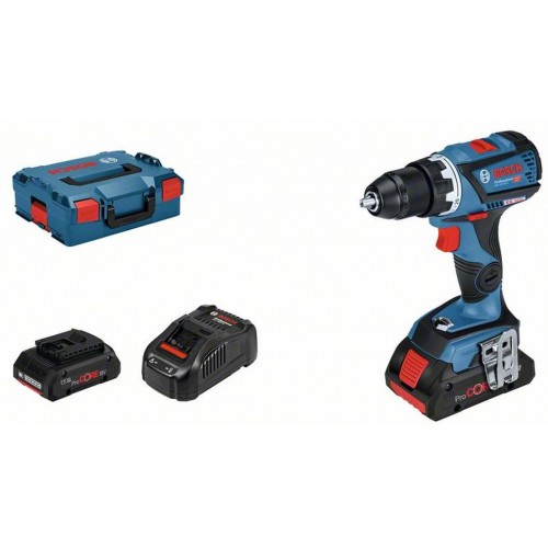 BOSCH GSR 18V-60 C Akku-Bohrschrauber 2x 18V 4.0Ah, L-Boxx 06019G1108