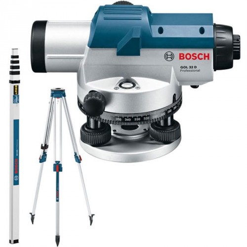 BOSCH GOL 32 D Professional Optisches Nivelliergerät + BT160 + GR 500, 06159940AX