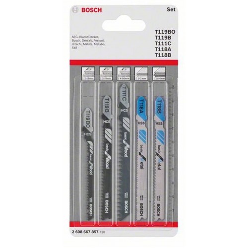 BOSCH 5-teiliges Stichsägeblatt-Set Wood and Metal 2608667857 BOSCH 5-teiliges Stichsägeblatt-Set Wood and Metal 2608667857