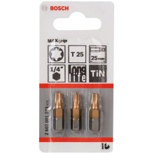 BOSCH Schrauberbit Max Grip, T25, 25 mm, 3er-Pack 2607001693