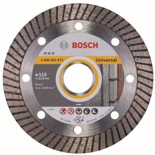 BOSCH Diamanttrennscheibe Best für Universal Turbo, 115 x 22,23 x 2,2 x 12 mm, 2608602671