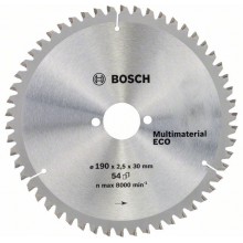 BOSCH Eco for Aluminium Sägeblatt, 190x30x2,2 / 1,6 mm, 54 Zähne 2608644389