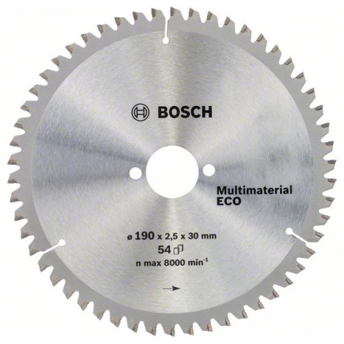 BOSCH Eco for Aluminium Sägeblatt, 190x30x2,2 / 1,6 mm, 54 Zähne 2608644389