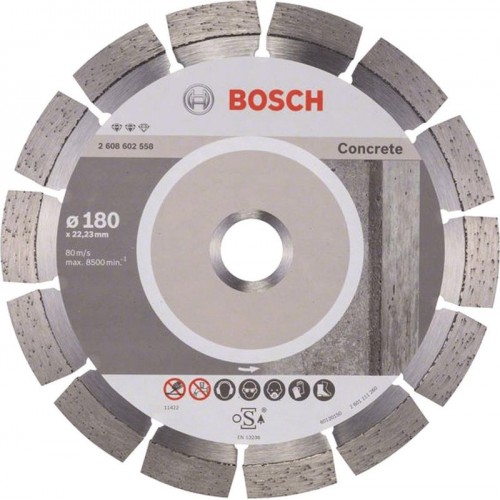 BOSCH Diamanttrennscheibe Expert for Concrete, 180 x 22,23 x 2,4 x 12 mm 2608602558