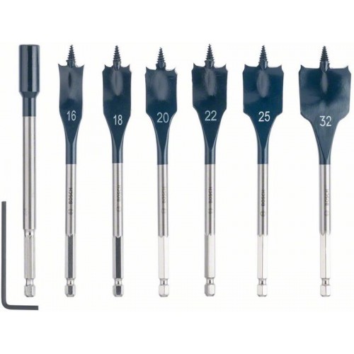 BOSCH Flachfräsbohrer-Set Self Cut Speed, 7-teilig, 16 - 32 mm