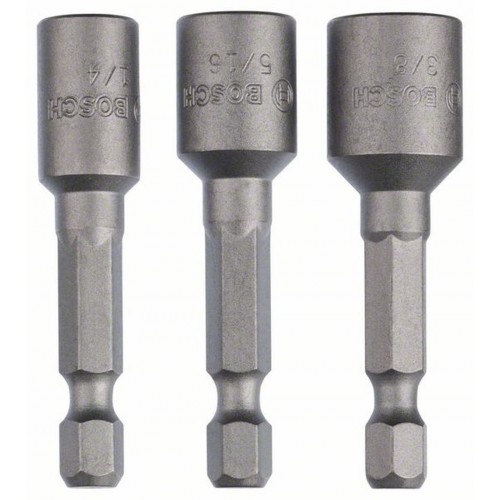 BOSCH Steckschlüssel-Pack, 3-teilig, 50 mm, 1/4", 3/8", 5/16" 2608551077