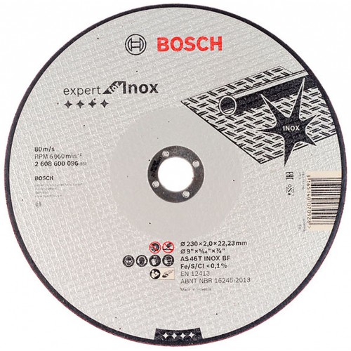 BOSCH Trennscheibe gerade Expert for Inox, 230 x 22,23 x 2,0 mm 2608600096