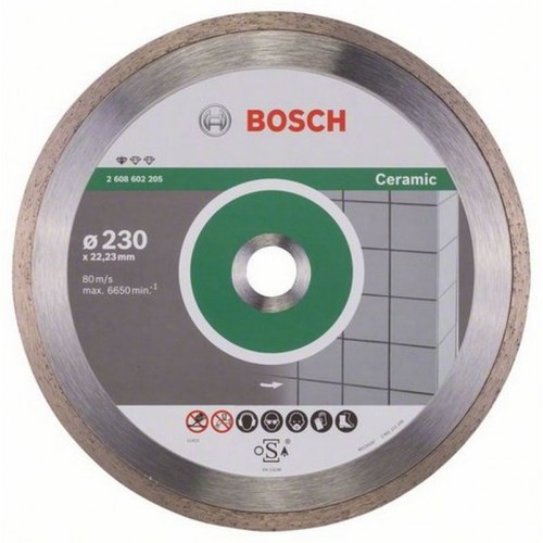 BOSCH Diamanttrennscheibe Standard for Ceramic, 230 x 22,23 x 1,6 x 7 mm 2608602205