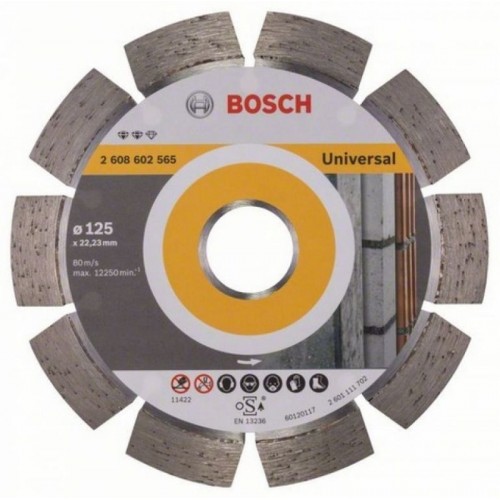 BOSCH Diamanttrennscheibe Expert für Universal, 125 x 22,23 x 2,2 x 12 mm, 2608602565