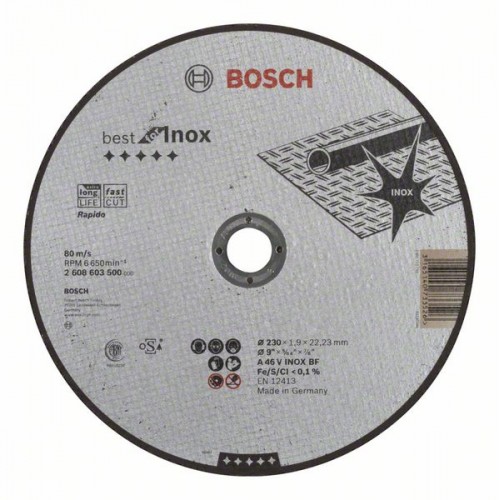 Bosch Best for Inox - Rapido A 46 V INOX BF,230x1,9mm, 2608603500