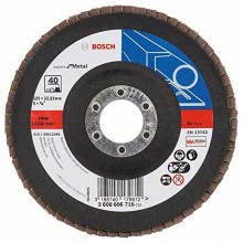 BOSCH Expert for Metal Fächerschleifscheibe X551, 125x22,23mm, 40, gewinkelt 2608606716