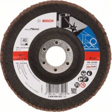 BOSCH Fächerschleifscheibe X571, Best for Metal, gewinkelt, 125 mm, 22,23 mm 2608606922