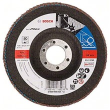 BOSCH Fächerschleifscheibe X571, Best for Metal, gewinkelt, 125 mm, 22,23 mm 2608606924