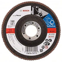 BOSCH Fächerschleifscheibe X571, Best for Metal, gewinkelt, 115 mm, 22,23 mm 2608607319