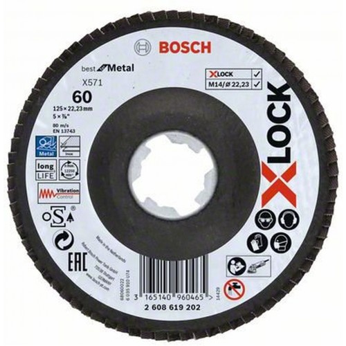 BOSCH X-LOCK Best for Metal Fächerscheibe X571, 12522,23mm, 60, 2608619202