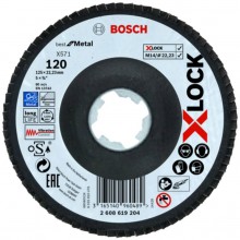 BOSCH X-LOCK Fächerscheibe X571 Best for Metal, Schleifscheibe, 125mm, K 120 2608619204