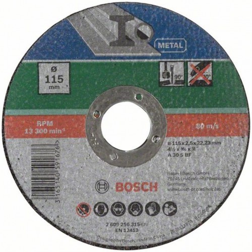 BOSCH Trennscheibe Metall 115 mm o x 2.5 mm gerade 2609256315 BOSCH Trennscheibe Metall 115 mm o x 2.5 mm gerade 2609256315