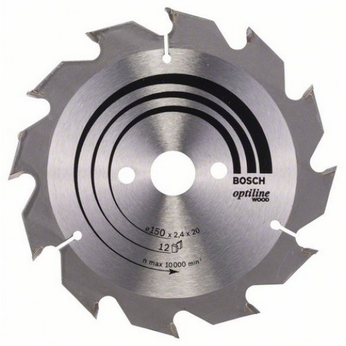 Bosch Kreissägeblatt Optiline Wood für Handkreissägen, 150 x 20/16 x 2,4 mm, 2608641169