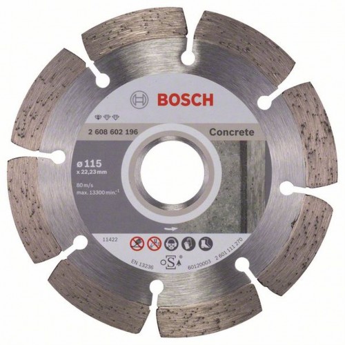 BOSCH Diamanttrennscheibe Standard for Concrete 115 mm 2608602196