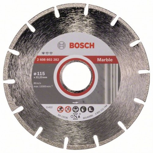 Bosch Diamanttrennscheibe Standard for Marble, 115 x 22,23 x 2,2 x 3 mm Bosch Diamanttrennscheibe Standard for Marble, 115 x 22,23 x 2,2 x 3 mm