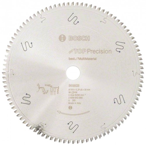 Bosch Kreissägeblatt Top Precision Best for Multi Material, 305 x 30 x 2,3 mm, 96