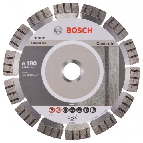 BOSCH Diamanttrennscheibe Best für Concrete, 180 x 22,23 x 2,4 x 12 mm, 2608602654