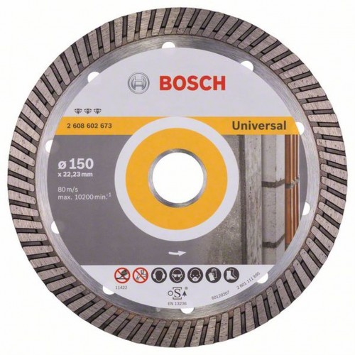 Bosch Diamanttrennscheibe Best for Universal Turbo, 150 x 22,23 x 2,4 x 12 mm