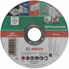 BOSCH Trennscheibe gerade, 115x1 mm, Multi Construction 2609256306