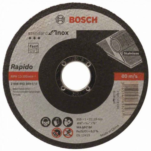 BOSCH gerade Standard for Inox - Rapido 115x1 mm 2608603169