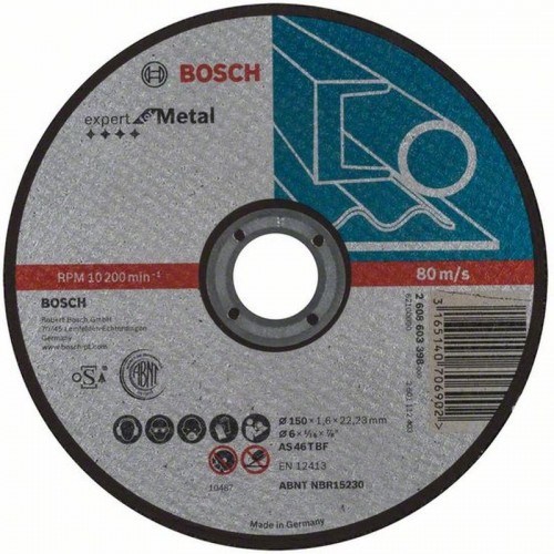 BOSCH Trennscheibe gerade Expert for Metal AS 46 T BF, 150mm, 22,23mm, 1,6mm 2608603398