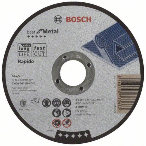 Bosch Trennscheibe gerade Best for Metal - Rapido A 60 W BF, 125x1,0 mm, 2608603514