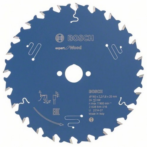 Bosch Kreissägeblatt Expert for Wood, 160 x 20 x 2,2 mm, 24 2608644016