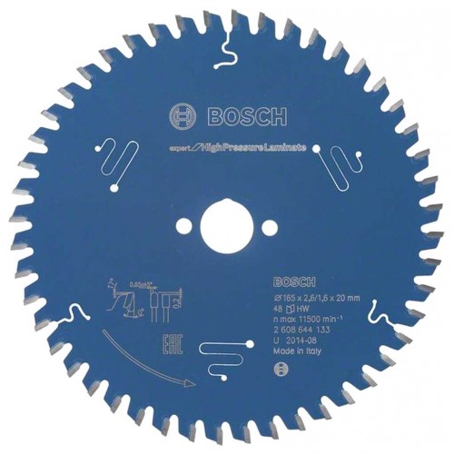 Bosch Kreissägeblatt Expert for High Pressure Laminate, 165 x 20 x 2,6 mm, 48, 2608644133