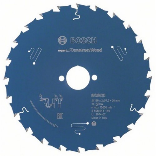 BOSCH Kreissägeblatt Expert for Construct Wood, 190 x 30 x 2,0 mm, 24 2608644139