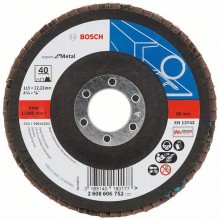 BOSCH Expert for Metal Fächerschleifscheibe X551, 115x22,23mm, 80, gewinkelt 2608606754