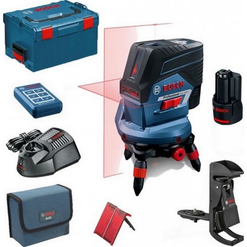 BOSCH GCL 2-50 C Kombilaser in L-BOXX mit 1 x 2,0 Ah Li Ion Akku, Zubehör-Set 0601066G04