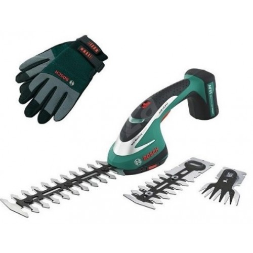 BOSCH ASB 10.8 LI Akku-Strauch- und -Grasscheren-Set+Gratis Gartenhandschuhe 0600856305