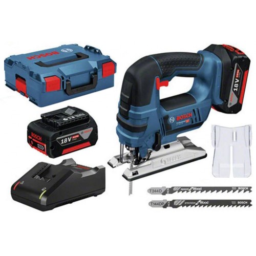 BOSCH Akku-Stichsäge GST 18 V-LI B, mit 2 x 4.0 Ah Li-Ion Akku, L-BOXX 06015A6106