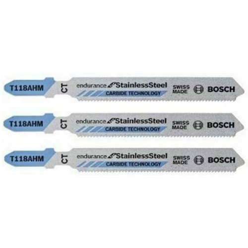 BOSCH Stichsägeblatt T 118 AHM Endurance for Stainless Steel, 3er-Pack 2608630663