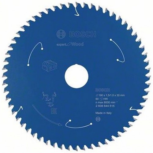 BOSCH Akku-Kreissägeblatt Expert for Wood, 190x1,5/1x30, 60 Zähne 2608644515