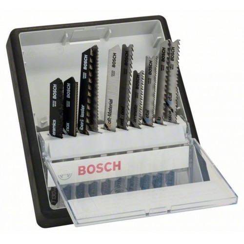 BOSCH Stichsägeblatt-Set Robust Line Top Expert, T-Schaft, 10-teilig, 2607010574