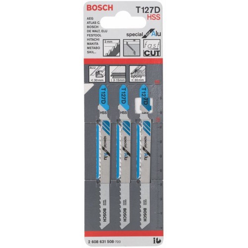 BOSCH 3 Stichsägeblätter T 127 D 2608631508